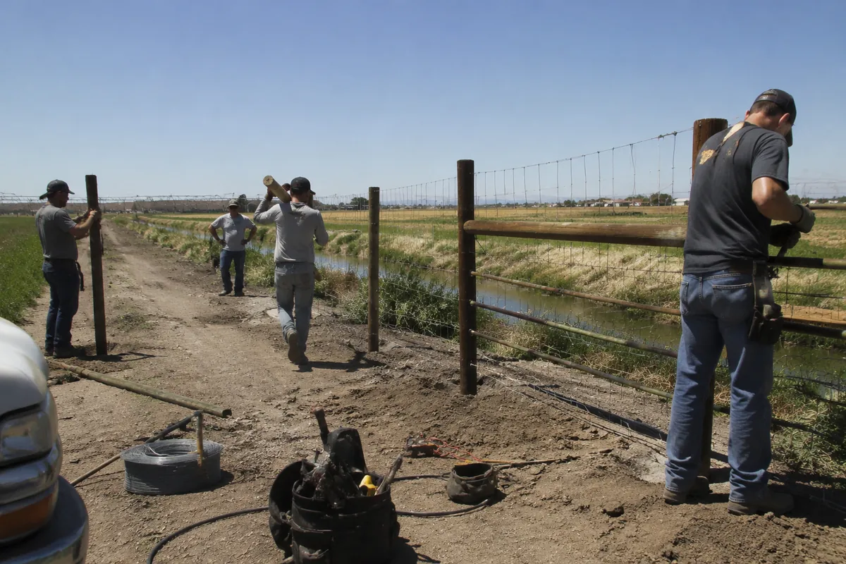 Fence installation on a property in Acequia, ID