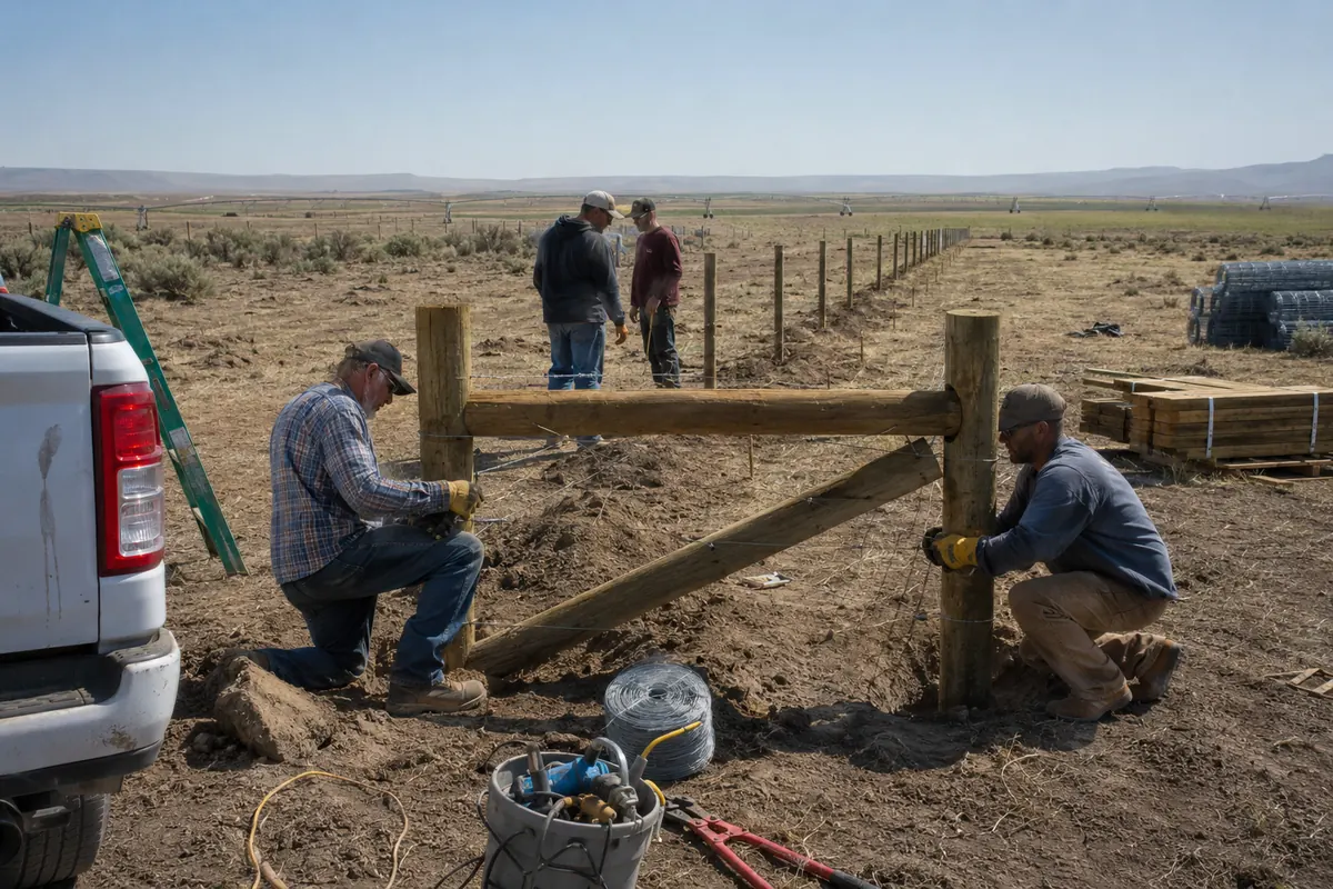 Fence installation on a property in Malta, ID